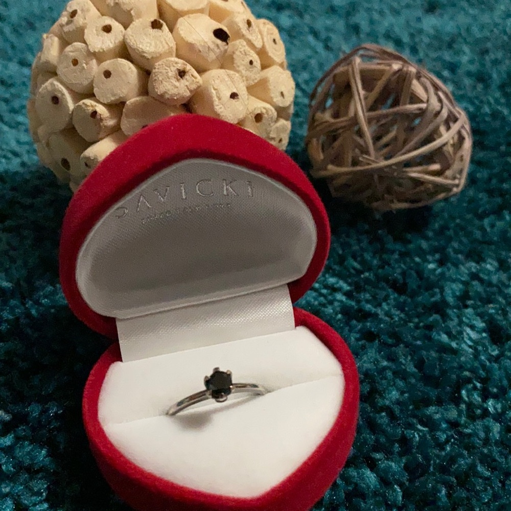 14k Black Diamond Engagement ring